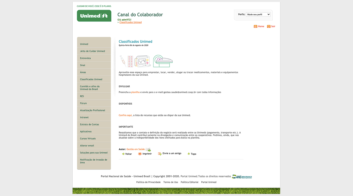 Conheça o “Classificados Unimed”