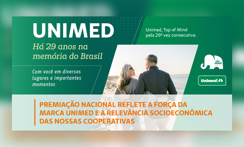 Premiação nacional reflete a força da marca Unimed e a relevância socioeconômica das nossas cooperativas