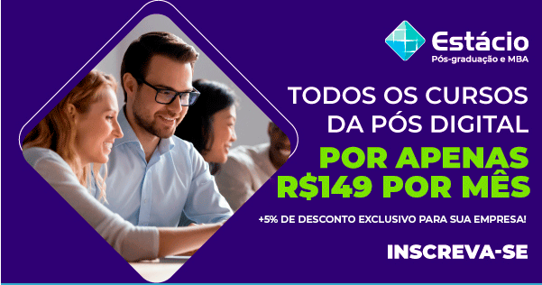Parceria Estácio: Cursos da pós-graduação Digital com desconto exclusivo 