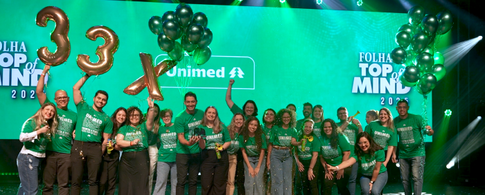 Unimed é a marca mais lembrada do Brasil pelo 33º ano consecutivo e a mais admirada entre planos de saúde e cooperativas 